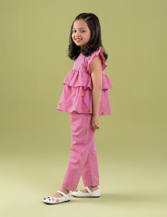 2 PIECE FLORAL EMBROIDERED SUIT