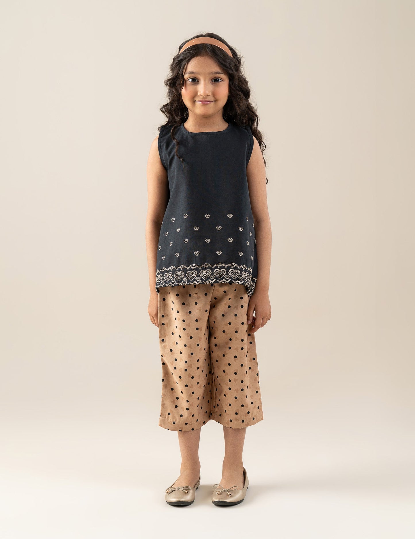 2 PIECE HEART EMBROIDERED SUIT