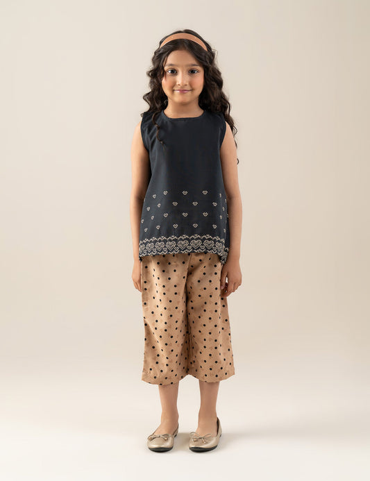 2 PIECE HEART EMBROIDERED SUIT