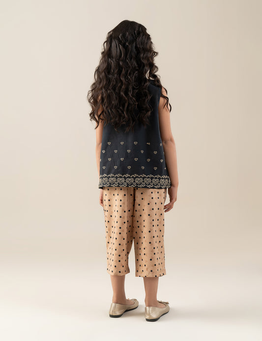 2 PIECE HEART EMBROIDERED SUIT