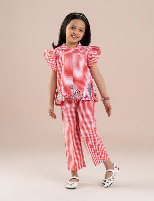 2 PIECE ANIMALS EMBROIDERED SUIT