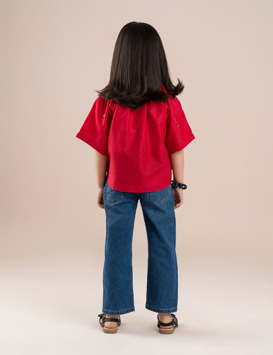 BUTTON DOWN EMBROIDRED TOP