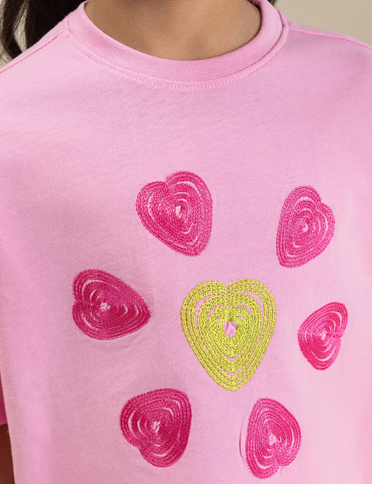2 PIECE HEART PRINTED SUIT