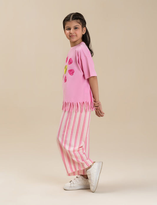 2 PIECE HEART PRINTED SUIT