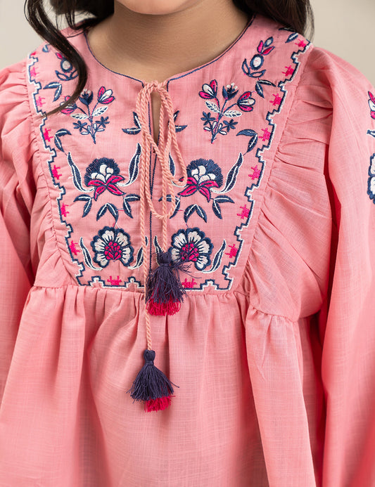 FLORAL EMBROIDERED PEPLUM DRESS