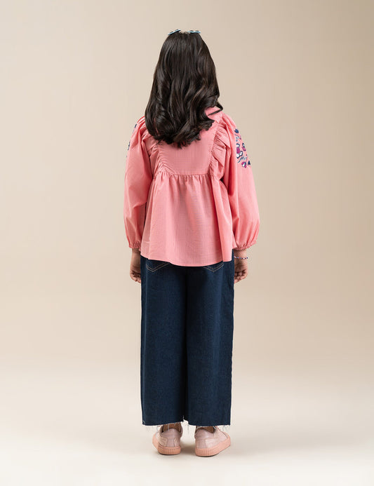 FLORAL EMBROIDERED PEPLUM DRESS