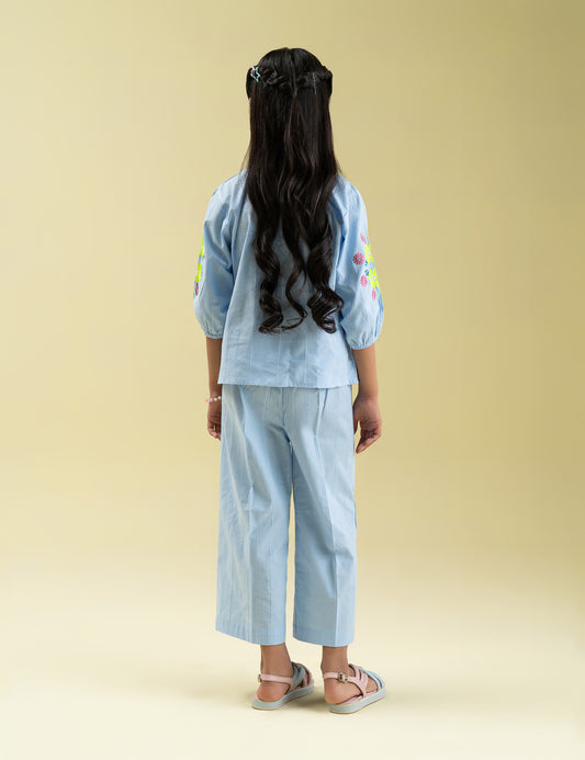 2 PIECE FLORAL EMBROIDERED SUIT