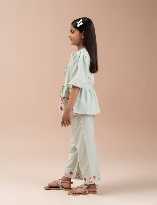 2 PIECE BUTTERFLY EMBROIDERED SUIT