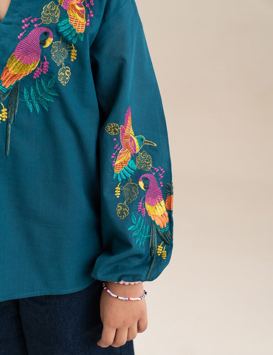 BIRD EMBROIDERED TOP