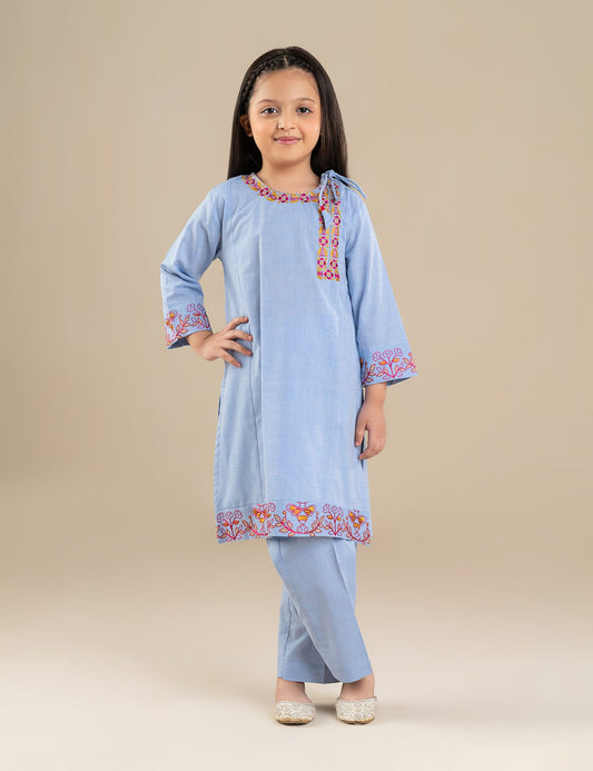 2 PIECE FLORAL EMBROIDERED SUIT