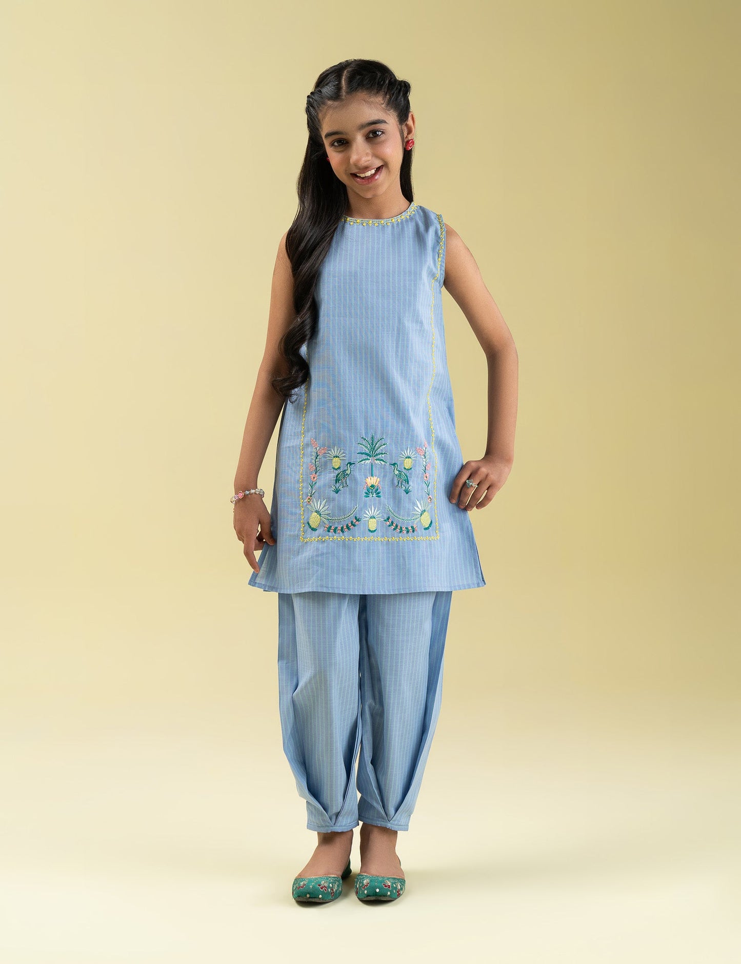 2 PIECE FUN EMBROIDERED SUIT