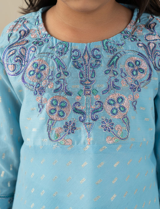 2 PIECE EMBROIDERED PEPLUM SUIT