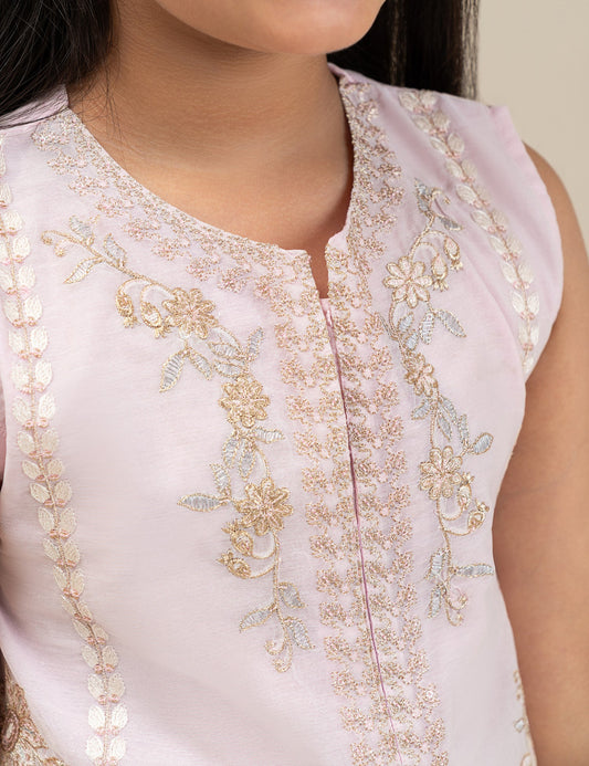 2 PIECE SLEEVELESS ETHNIC EMBROIDERED SUIT