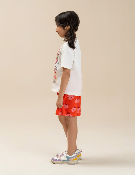 2 PIECE DISNEY MINNIE MOUSE STRAWBERRY PRINTED SUIT