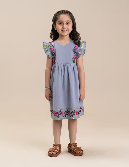 FLORAL EMBROIDERED DRESS