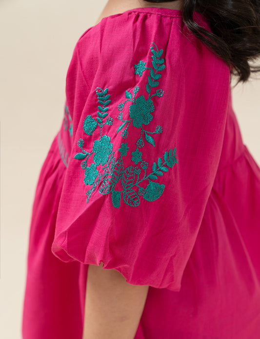 FLORAL EMBROIDERED DRESS
