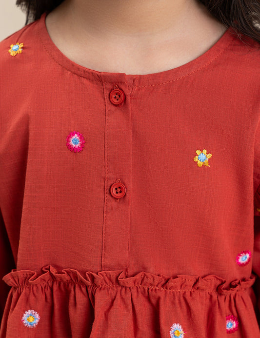 FLORAL EMBROIDERED DRESS