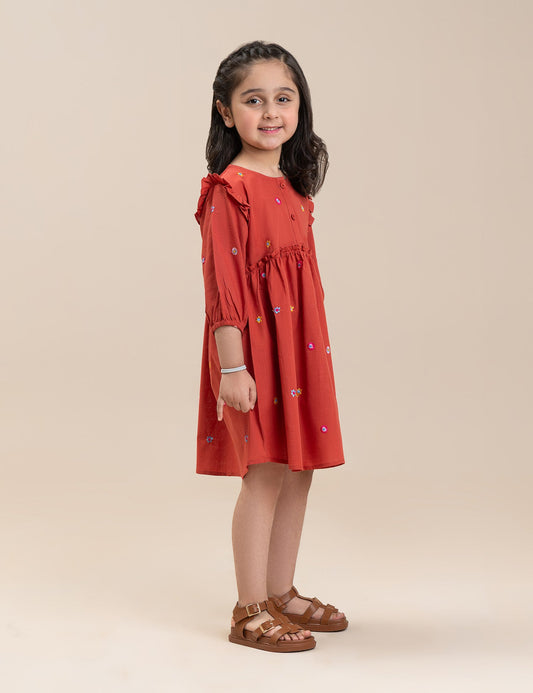 FLORAL EMBROIDERED DRESS