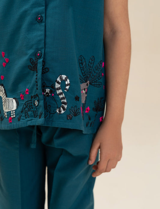 2 PIECE EMBROIDERED SUIT