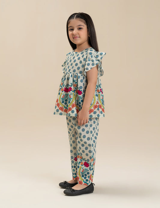 2 PIECE FLORAL PRINTED SUIT