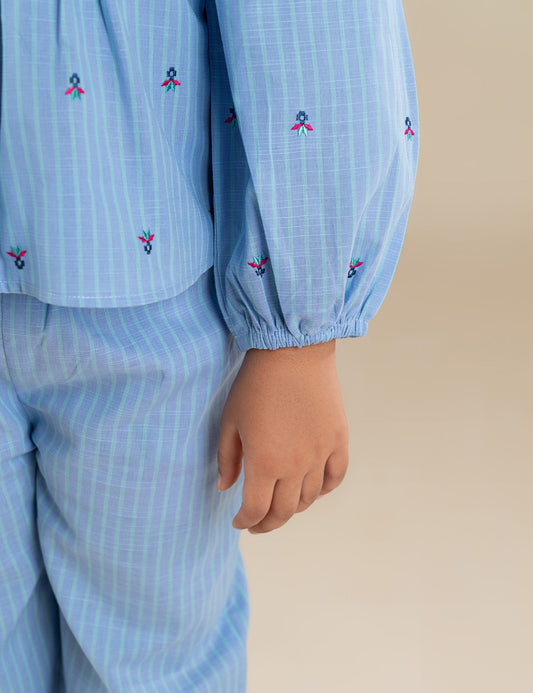 2 PIECE FLORAL EMBROIDERED SUIT