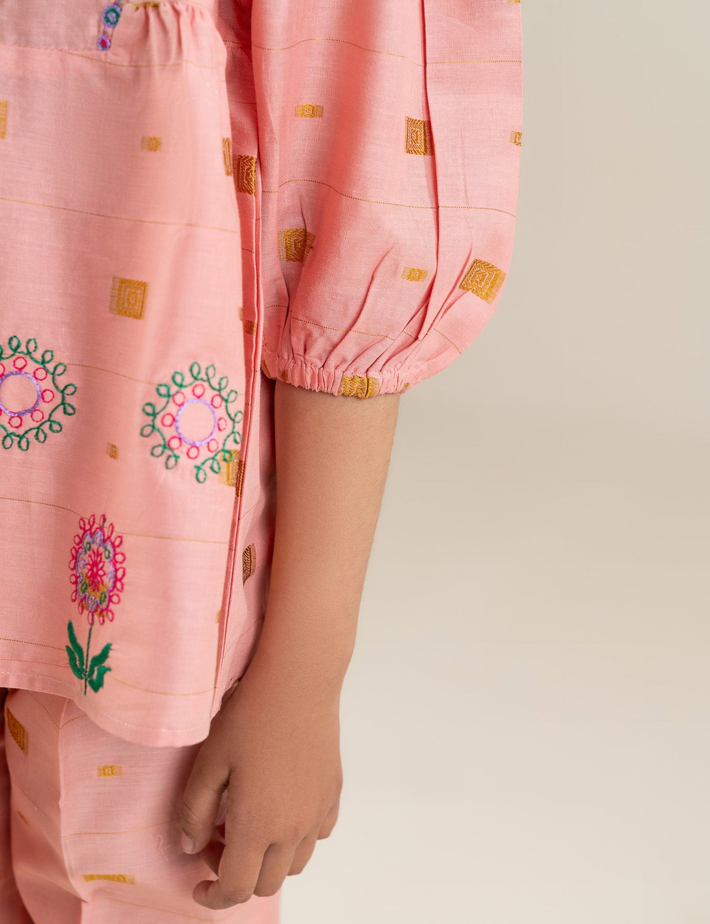 2 PIECE FLORAL EMBROIDERED SUIT