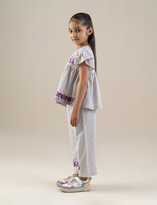 2 PIECE FLORAL EMBROIDERED SUIT