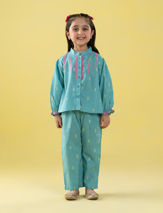 2 PIECE EMBROIDERED PRINTED SUIT