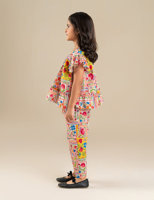 2 PIECE FLORAL PRINTED SUIT