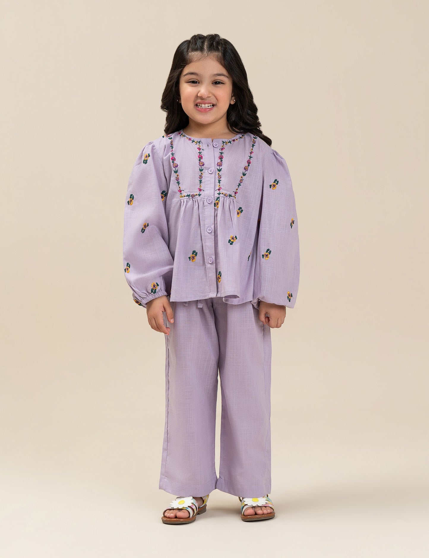 2 PIECE FLORAL EMBROIDERED SUIT