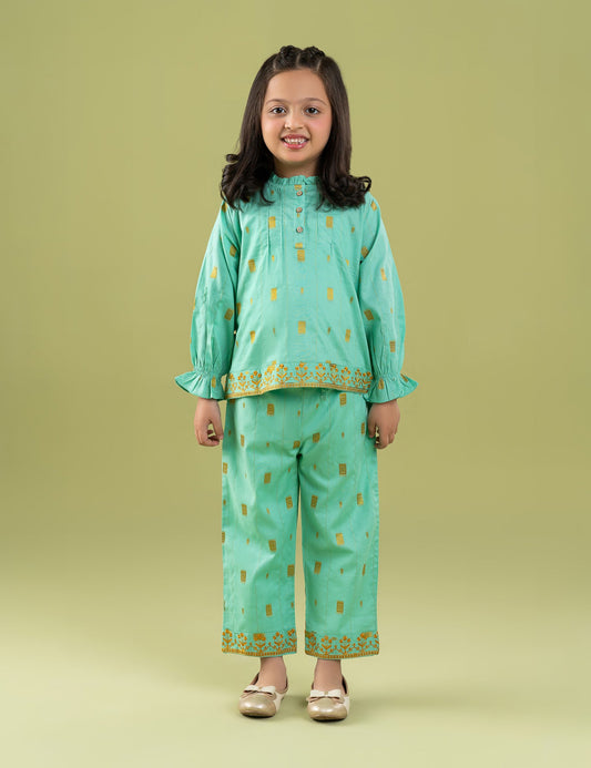 2 PIECE FLORAL EMBROIDERED SUIT