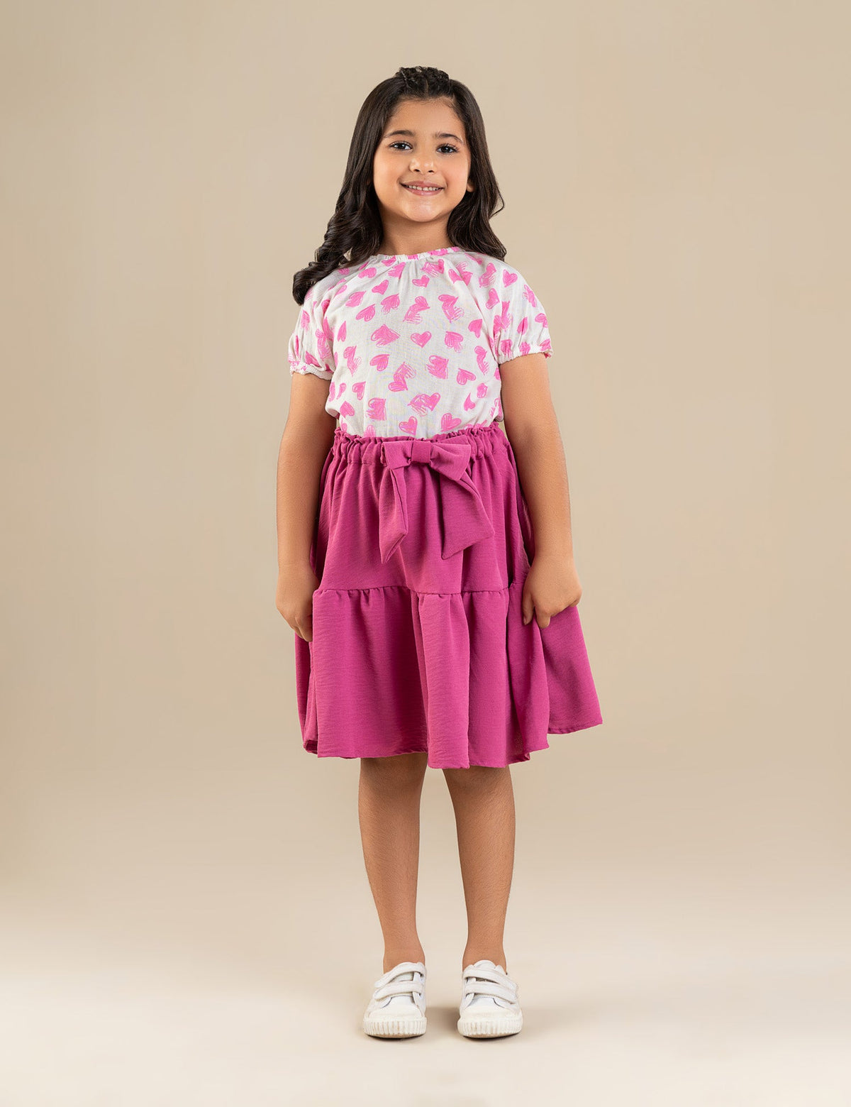 2 PIECE ALLOVER HEART PRINTED SUIT