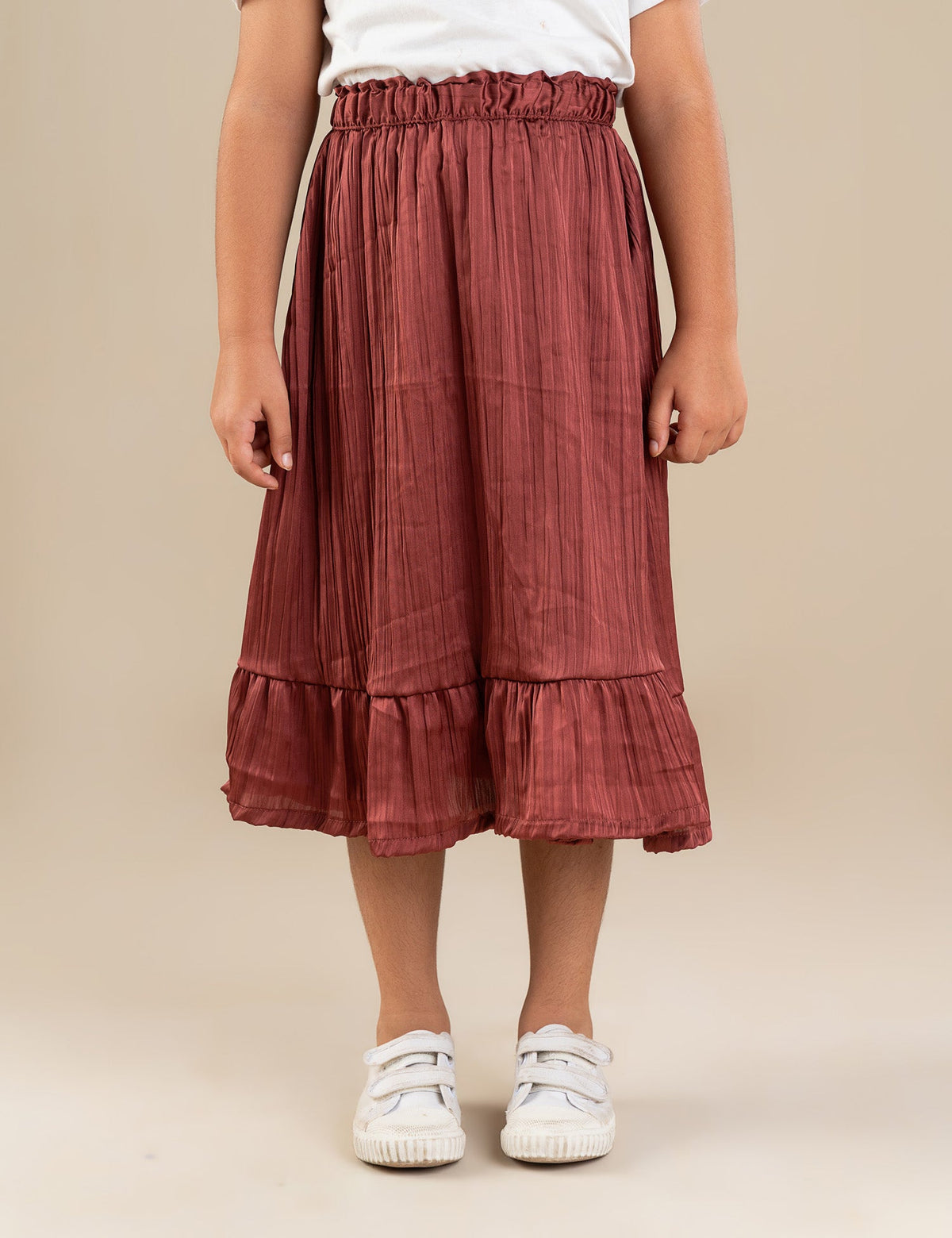 PLEATED TIERED SKIRT