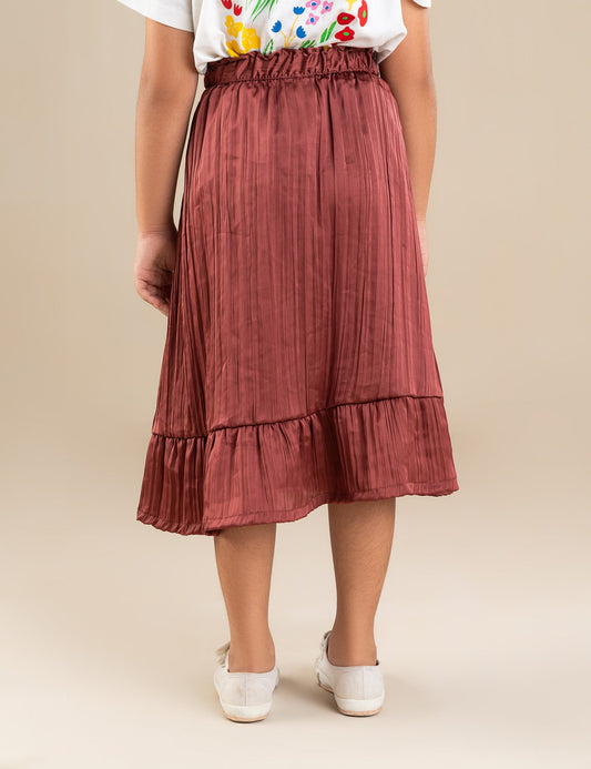 PLEATED TIERED SKIRT