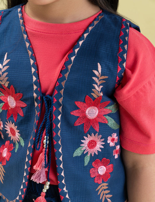 2 PIECE FLORAL EMBROIDERED SUIT