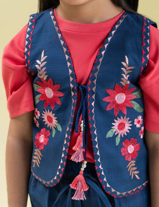 2 PIECE FLORAL EMBROIDERED SUIT