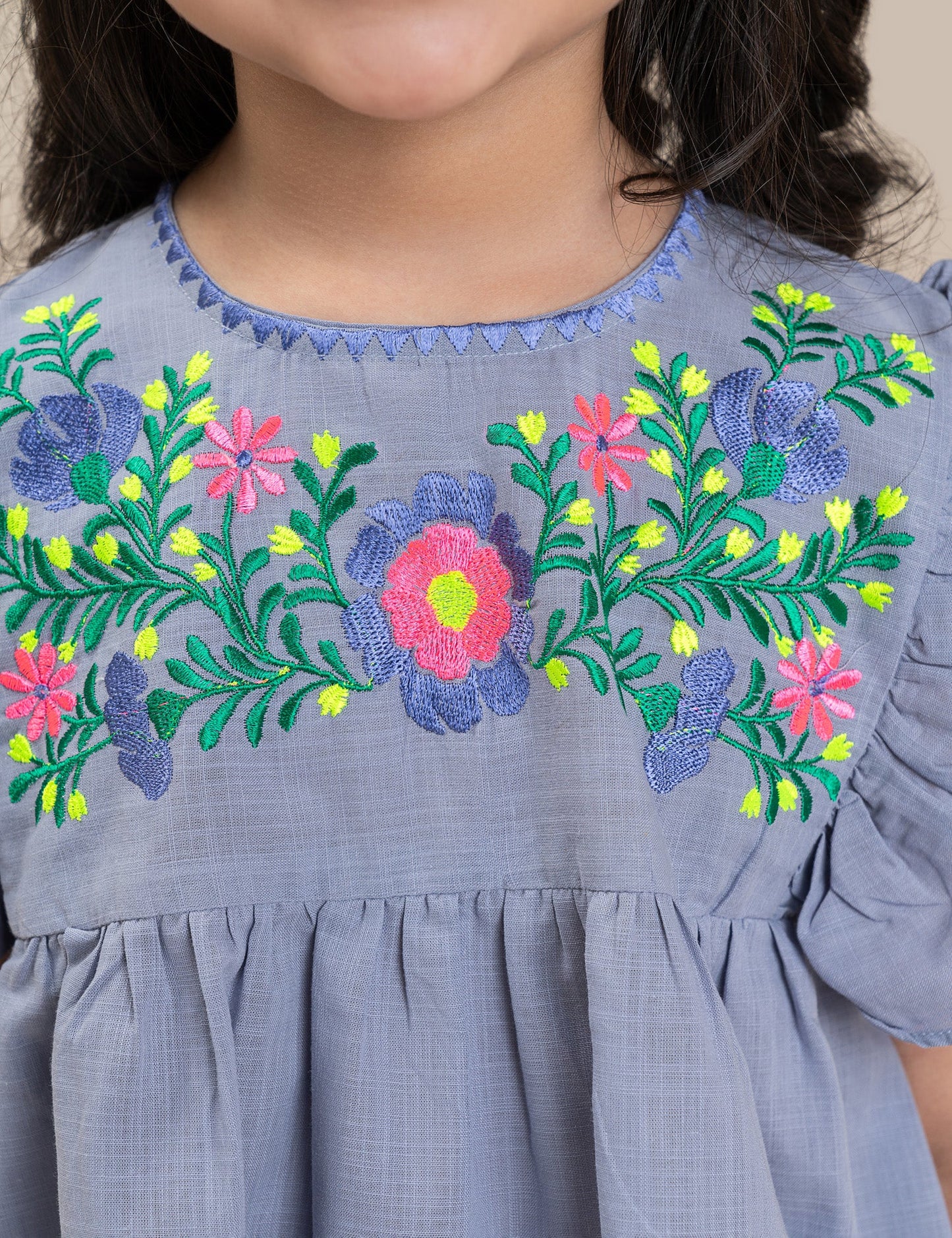 2 PIECE FLORAL EMBROIDERED SUIT