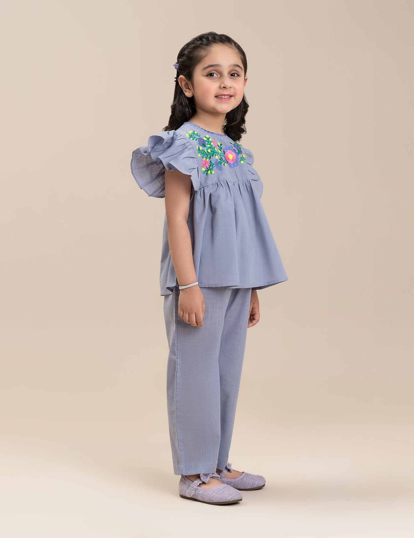 2 PIECE FLORAL EMBROIDERED SUIT