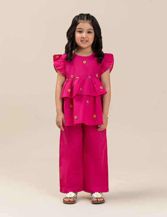 2 PIECE FLORAL EMBROIDERED SUIT