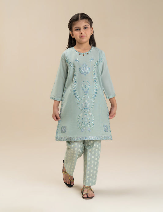 2 PIECE FLORAL EMBROIDERED SUIT