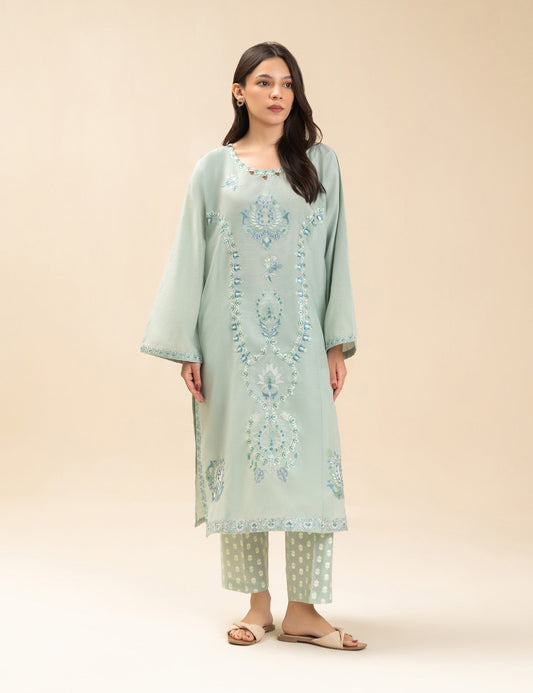 2 PIECE FLORAL EMBROIDERED SUIT