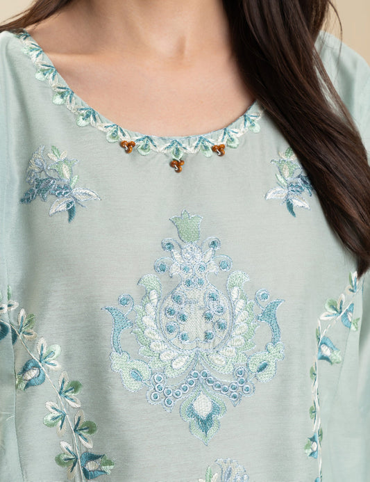 2 PIECE FLORAL EMBROIDERED SUIT