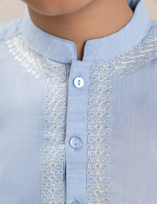 2 PIECE TEXTURED EMBROIDERED SUIT