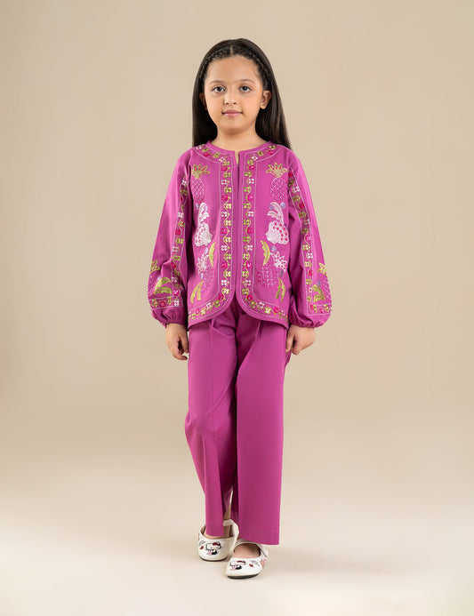 2 PIECE FLORAL EMBROIDERED SUIT