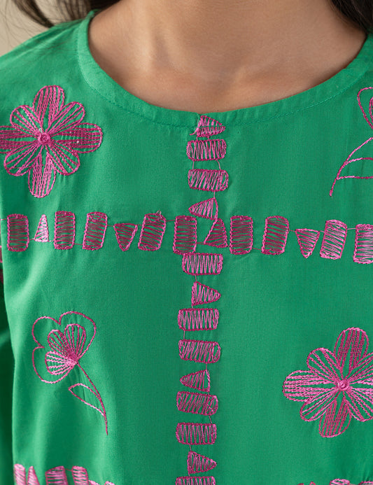 2 PIECE FLORAL EMBROIDERED SUIT