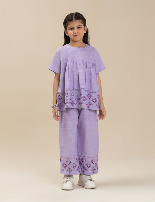2 PIECE FLORAL EMBROIDERED SUIT