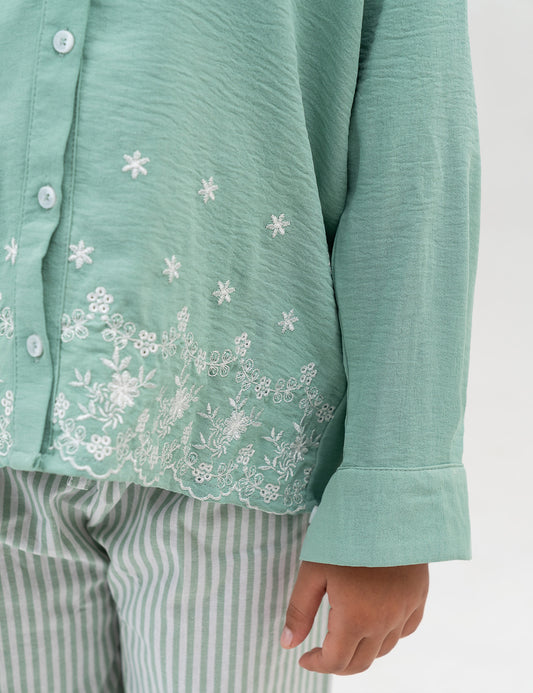 2 PIECE FLORAL EMBROIDERED SUIT