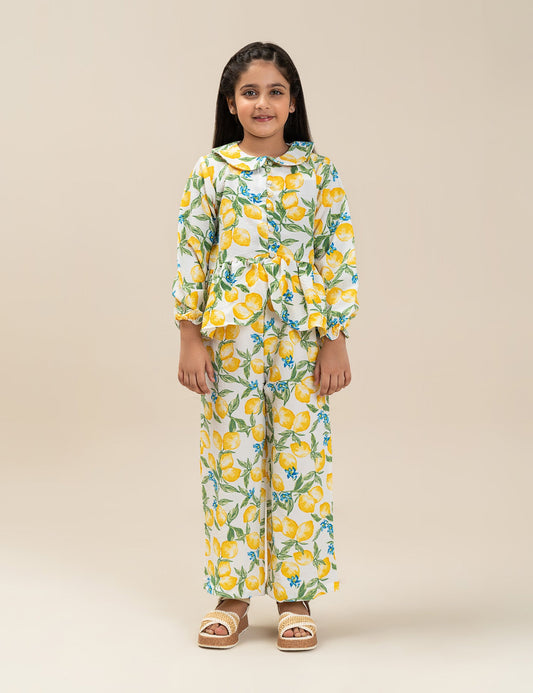 2 PIECE LEMON PRINTED SUIT