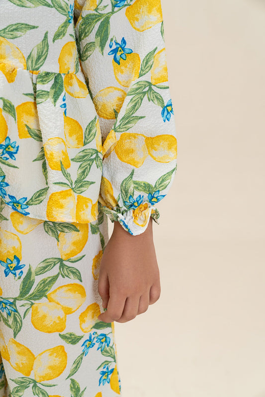 2 PIECE LEMON PRINTED SUIT