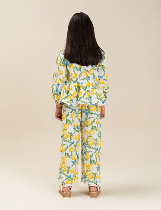 2 PIECE LEMON PRINTED SUIT